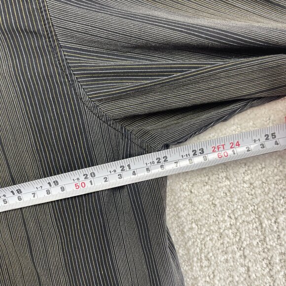 Y2K Clint Long Sleeve Button Up Shirt Grey Striped Trapstar Style Hip-Hop Men L - Picture 7 of 15